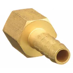 This brass rigid barbed hose fitting connects a hose to NPT threaded ports. The male x female hex nipple grip allows for secure tightening. Suitable for air, water, and chemical transfer in industrial plumbing and pneumatic systems.
