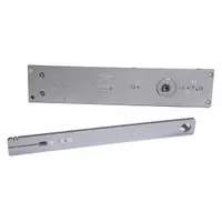This LCN 6030 Series concealed-mount door closer is Grade 1 heavy duty, constructed of aluminum, and measures 23 5/8 inches in length. It features a non-hold open track arm with an adjustable spring size 5, suitable for interior or exterior use. The closer is ADA compliant and designed for automatic door control in commercial applications