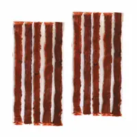 This brown rubber strip patch is designed for repairing radial truck tires. It is used to seal punctures and damage in the tread area, restoring tire integrity for continued service in heavy-duty trucking and fleet operations