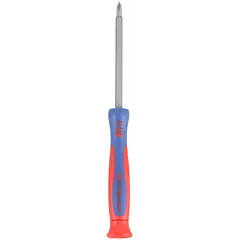 Precision multi-bit screwdriver with two tips: #0 Phillips and ST1/8 in slotted. Overall length of 6 inches. Suitable for precision fastening tasks in electronics, small appliance repair, and light assembly work.