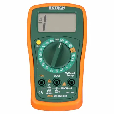 EXTECH Digital Multimeter: Avg, CAT II 600V, 600 V Max AC Volt Measurement - Standard Feature Multimeters