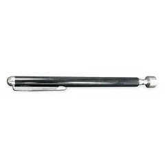 Standard magnetic pickup tool with a permanent magnet and telescoping shaft. Straight, rigid shaft constructed of stainless steel with a steel magnet. Lifting capacity of 0 to 4.9 lb. Used for retrieving ferrous metal objects from confined spaces such as drains, engine compartments, and machinery.