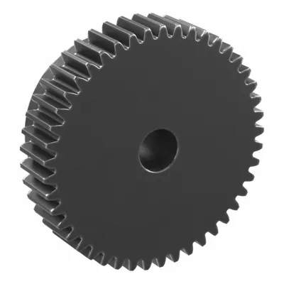 KHK GEARS Spur Gear: Module m 1, 45 Teeth, 8 mm Bore Dia, Black Oxide Coated Carbon Steel - Metric Spur Gears with Standard Hub