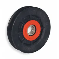Grooved V-belt idler pulley with a 5 in outside diameter and 0.8 in face width. Features a ball bearing type and wedge design for use in wedge belt drives. Commonly applied to guide and tension V-belts in power transmission systems, reducing vibration and maintaining alignment