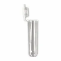 This polypropylene culture tube has a 7 mL capacity and a conical bottom. It includes an attached colorless closure and is not graduated. Suitable for collecting, storing, and transporting biological or chemical samples in laboratory settings