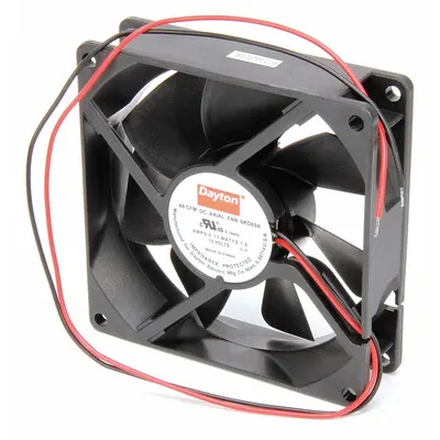 DAYTON Standard Square Axial Fan, 12V DC, 3 5/8 in Ht, 1 in Dp, IP20 - Standard Square Axial Fans