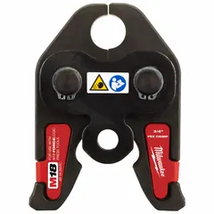 Steel press jaw for 3/4 in PEX pipe, compatible with ASTM F1807/F2159 fittings. Designed for use with standard and extended press tools in plumbing and hydronic systems.