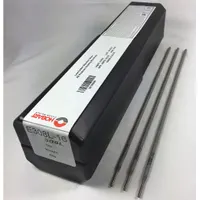 HOBART E308 stick welding electrodes are stainless steel filler metals classified as E308/308L-16. Each electrode measures 3/32 in diameter and 12 in length, packaged in a 5 lb container. As welded, the electrodes provide a yield strength of 54 ksi and a tensile strength of 84 ksi. These electrodes are used for joining stainless steels in general fabrication and repair applications