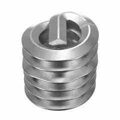 Free-running helical insert with tanged tang for thread repair or reinforcement in metal assemblies. #6-32 thread size, right-hand coarse thread, plain finish. Supplied in a 1,000-piece pack. Suitable for industrial applications requiring strong, wear-resistant threads.