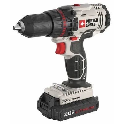 PORTER CABLE Drill Kit: 20V MAX*, Gen Purpose, 1/2 in Chuck, 1,500 RPM Max., Brushed - Porter Cable Cordless Pistol-Grip Drills