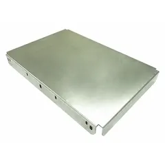 Steel plate-style package stop designed for straight-frame rigid-roller conveyors with a 36-inch between-frame width. Rated for light- to medium-duty applications, it provides a stopping point to control product flow on conveyor lines.