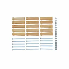 This wood grip kit includes 15 wood grips for replacing worn or damaged handles on Fill-Rite FR100 series pumps, including model FR112CL. It is used in fuel-transfer applications to maintain pump handle operation.