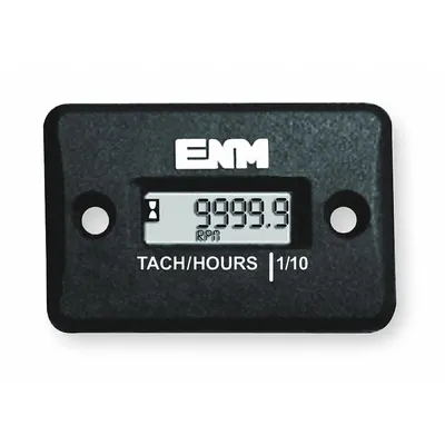 ENM Hour Meter: Hour Meters, Front Panel Mounting, Digital, 1 3/8 in x 2 1/8 in