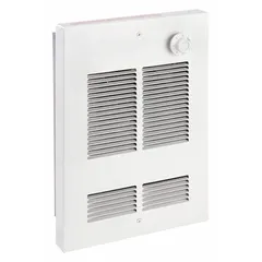 DAYTON Recessed Electric Wall-Mount Heater: 1500 W/2000 W, 208/240V AC, Single Phase, White. Key specifications — Grille Color: White; Programming Capability: Non-Programmable; Wattage Output: 1500 W/2000 W; Voltage, Phase: 208/240V AC, 1-phase; Rough-In Dimensions - H x W x D: 12-5/8 in x 9-3/16 in x 2-1/2 in; Nominal Voltage - HVAC: 208V AC; Brand: DAYTON; Phase: Single.