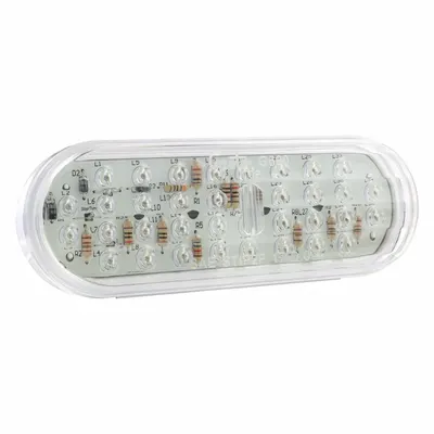 GROTE Stop/Turn/Tail Light: LED, Stop Light, Red, Oval, 2 5/16 in Overall Ht - Stop Lights