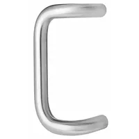 This stainless steel offset door pull from ROCKWOOD measures 10 inches in height and 1 inch in width, with a silver finish. It is suited for use on industrial access doors, cabinets, and machinery enclosures where a corrosion-resistant grip is required