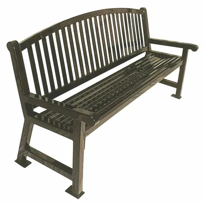 ULTRASITE Savannah Outdoor Bench, 48 in L, Red, 922-B4-RED - Thermoplastic Coated Steel Benches