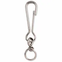 This light duty spring snap features a solid steel gate with a 1/4 in opening and 3 1/2 in overall length. It is designed for non-lifting applications such as securing ropes, chains, or straps in general industrial, agricultural, or marine contexts where a quick-attach connection is needed