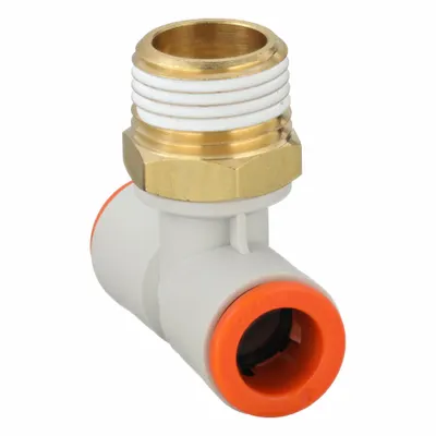 SMC KQ2T11-36AS Push-Fit Tee Fitting, 3/8 in OD, White - Polybutylene & Brass Tube Fittings