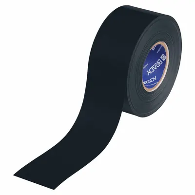 BRADY Floor Marking Tape: Solid, Black, 3 in x 100 ft, 22 mil Tape Thick - Extra-Durable Floor Marking Tape