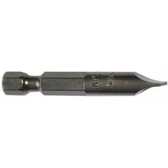 Impact-rated slotted head bit with hex shank, made from S2 steel. Imperial size 2F-3R. Sold as a 5-pack. Suitable for driving screws in assembly and maintenance applications using power tools.