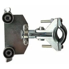 This intermediate trolley supports and guides round cables along C-Track in festoon systems. The aluminum frame and steel wheels provide smooth travel. Compatible with cables 0.6 to 0.96 inches in diameter. Used in industrial environments to manage cable movement on assembly lines, cranes, and material handling setups.