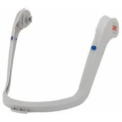 The 3M M-920 is a gray visor frame assembly designed for use with the 3M Versaflo M Series Helmet. It secures the visor to the helmet and supports the integration of PAPR lenses and lens covers for respiratory protection in industrial environments.