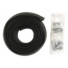 This weatherstrip tubing is designed for sealing gaps under exterior doors to block drafts, dust, and insects. It features a single-fin rubber insert that compresses to accommodate gaps up to 3/16 in high. The product is 9 ft long and 2 1/4 in wide with a rubber flange. Suitable for use in residential and commercial door applications.