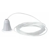 White nylon pullcord station for call systems. Designed for patient or resident signaling in healthcare facilities. Station type: pullcord. Cord material: nylon