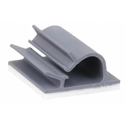 TY-RAP Cable Clip: 0.25 in Max. Bundle Dia., 0.25 in Slot Wd, 1 in Lg, 1 in Wd - Adhesive Mount Cable Clips