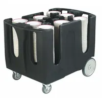 Polyethylene dish dolly with 6 compartments for transporting and storing plates up to 9 3/4 inches in diameter. Overall length of 43 inches with (2) swivel casters for maneuverability. NSF certified for foodservice use