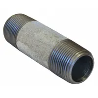Pipe Nipple: 1 in Nominal Pipe Size, 6 in Lg, Schedule 80, Galvanized Steel, Threaded on Both Ends (MPN 0331525006)