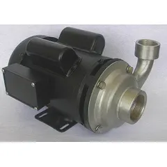 This Dayton centrifugal pump features a 304 stainless steel housing and impeller for chemical resistance. It is powered by a 3 hp single-phase 230V AC motor with a totally enclosed fan-cooled enclosure and has 2 in NPT connections. Suitable for transferring corrosive or non-corrosive fluids in industrial processing, water treatment, and chemical handling applications.