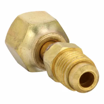 JB INDUSTRIES Coupler with Depressor, 1/4 in Female SAE x 1/4 in Male SAE, Brass - Couplers with Depressor for Access Valves