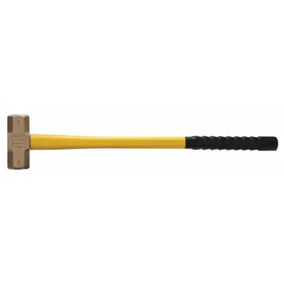 AMPCO Non-Sparking Sledge Hammer: Aluminum Bronze, Fiberglass Handle, 13 lb Head Wt - Non-Sparking Sledge Hammers
