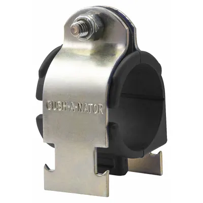 CUSH-A-NATOR Vibration-Dampening Strut Clamp: 304 Stainless Steel, For 2 1/2 in Pipe - Vibration-Dampening Strut Clamps for Pipe & Tube