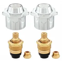 Handle: American Std, Knob Handle, Use with Hot/Cold Water Temp, Brass, Chrome Finish, Seats/Stems (MPN AB50-4110)