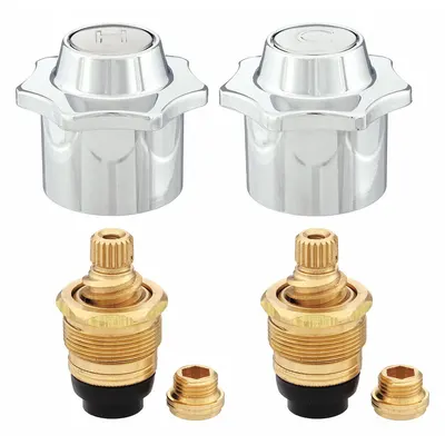 KISSLER Handle: American Std, Knob Handle, Use with Hot/Cold Water Temp, Brass - Knob Faucet Handles