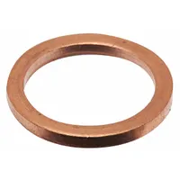 Copper gaskets for sealing drain plugs in oil pans, gearboxes, and hydraulic systems. Inside diameter 3/4 in. Supplied in a 10-pack. Material: copper, color: copper