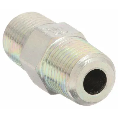 AEROQUIP Hydraulic Hose Adapter: 1/8 in x 1/8 in Fitting Size, Male x Male, NPTF x NPTF - NPTF-to-NPTF Steel Hydraulic Hose Adapters