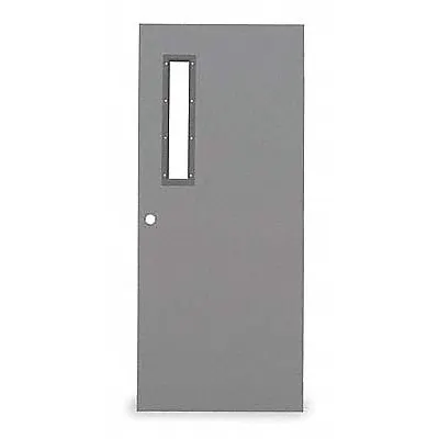 CECO Narrow Light Steel Door: Rectangle Window, 90 min Fire Rating, 80 in Door Opening Ht - Security Doors