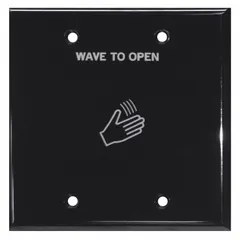 Wave-to-open touchplate accessory for compatible LCN exit devices. Enables touchless activation by hand wave, supporting hygienic door operation in commercial settings. Measures 4 3/4 inches in width.