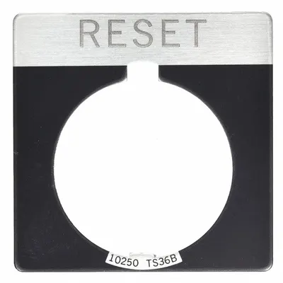 EATON Legend Plate: 30 mm Panel Mounting Size, Square - Push-Button Rings & Plates