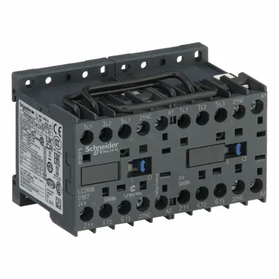 SCHNEIDER Miniature IEC Magnetic Contactor: Reversing, 3 Poles, 3NO Contacts, 6 A - Miniature, Reversing IEC Contactors