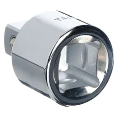 Square-drive adapter for connecting 3/4" sockets to a 1" drive tool. Chrome construction with 2-5/8" overall length. Used in automotive, heavy equipment, and industrial applications requiring torque transfer between different drive sizes.