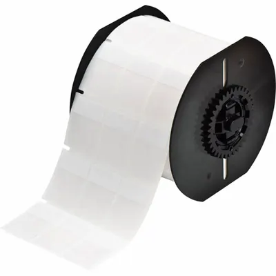 BRADY Wraparound Label: 1 7/16 in x 1 in, Vinyl, White (Matte) - Brady Precut Label Rolls