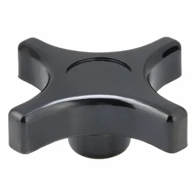 DAVIES 4-Arm Knob with Threaded Hole, 3 in Dia, 5/16"-18 Thread, Thermoset - 4-Arm Knobs with Threaded Hole