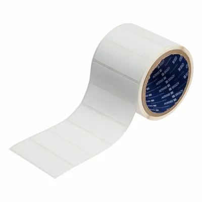 BRADY Pre-Cut Label Stock Roll: 2 in x 4 in, Acrylic, Permanent Adhesive, 250 Labels - Brady Inkjet Precut Label Rolls