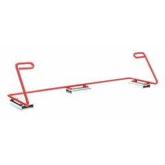 Fixed surface protection dispenser for holding and dispensing 3M Dirt Trap Clear Film. Accepts rolls with 18 in width (min and max). Mounts via magnets. Red color. Length 19 in.