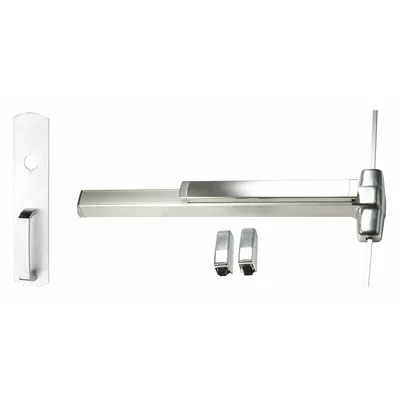 VON DUPRIN 9827NL-F 3 26D Surface Vertical Rod Push Bar, Chrome, 3 ft Door Width - Surface Vertical Rod Push Bars